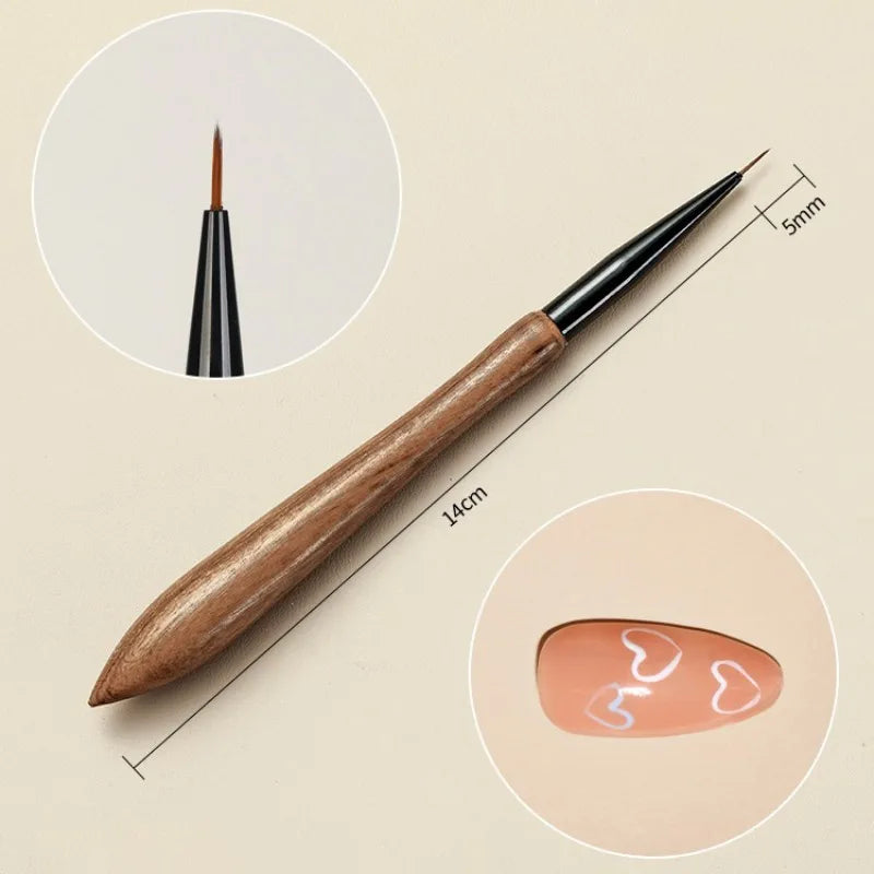 Sandalwood Nail Art Liner Brush – UV Gel Stripe & Detail Pen