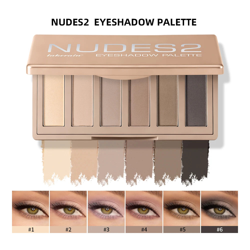 Naked 2 Basics Matte Neutral Eyeshadow Palette and Mirror Shadow Six Colors Contouring Neutral Eyeshadows Long-Lasting Makeup Peaceful Pleasures Health and Wellness 1 box
