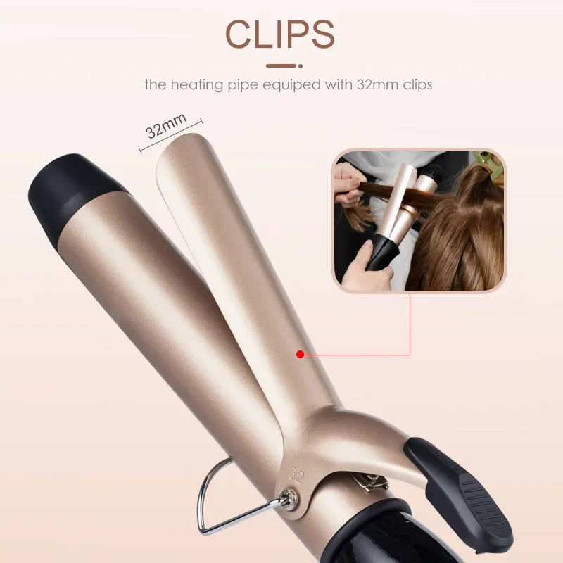 25mm Clip Hair Curler with LED & Temperature Control