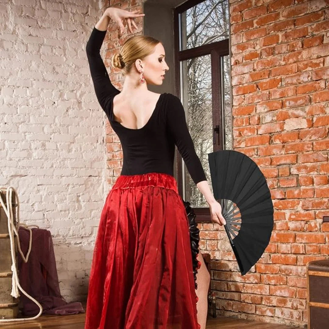 Large Holographic Folding Hand Fan | Line Dancing Clap Fan