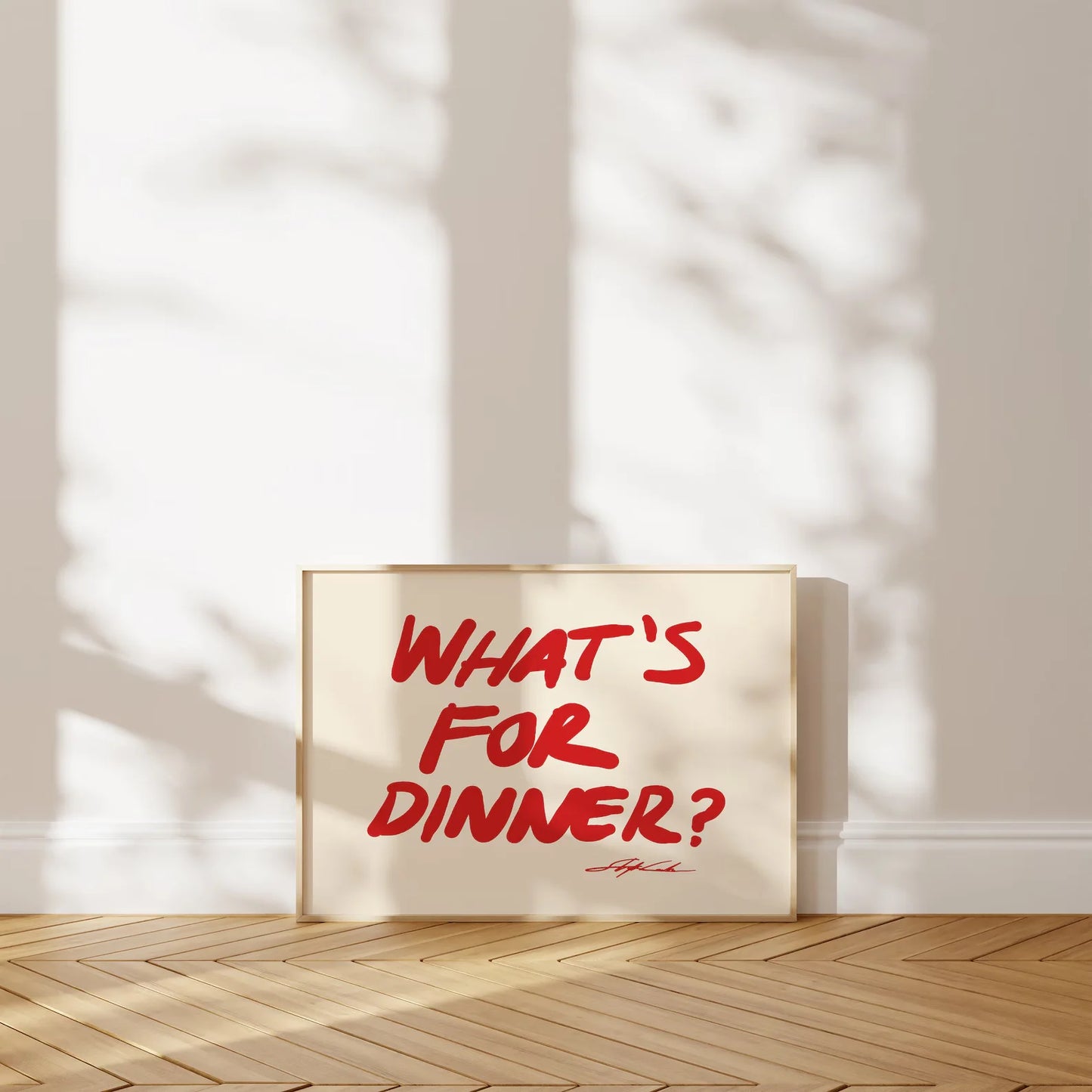 "What's for Dinner?" Whimsical Red Canvas Wall Art Print