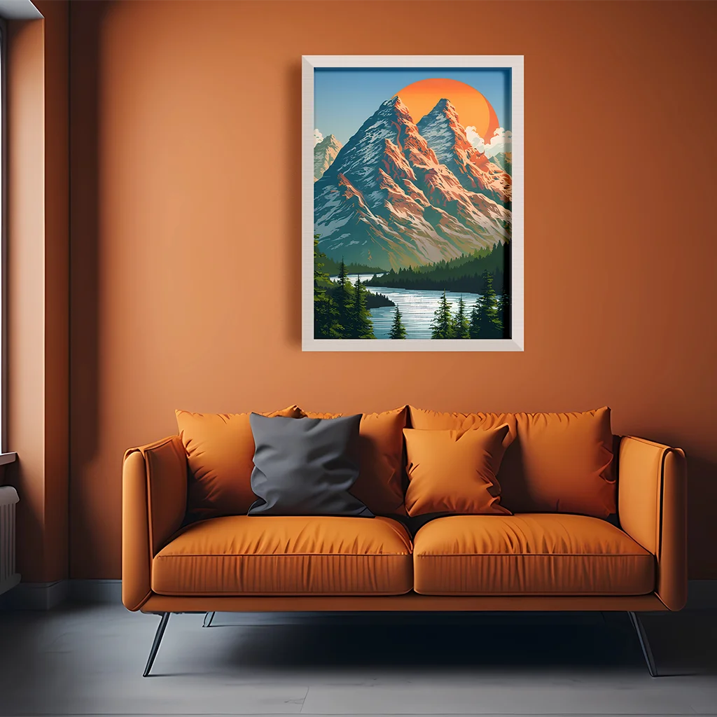 Mountain Landscape Canvas Wall Art | Modern Poster Print Canvas Wall Art Peaceful Pleasures Health and Wellness