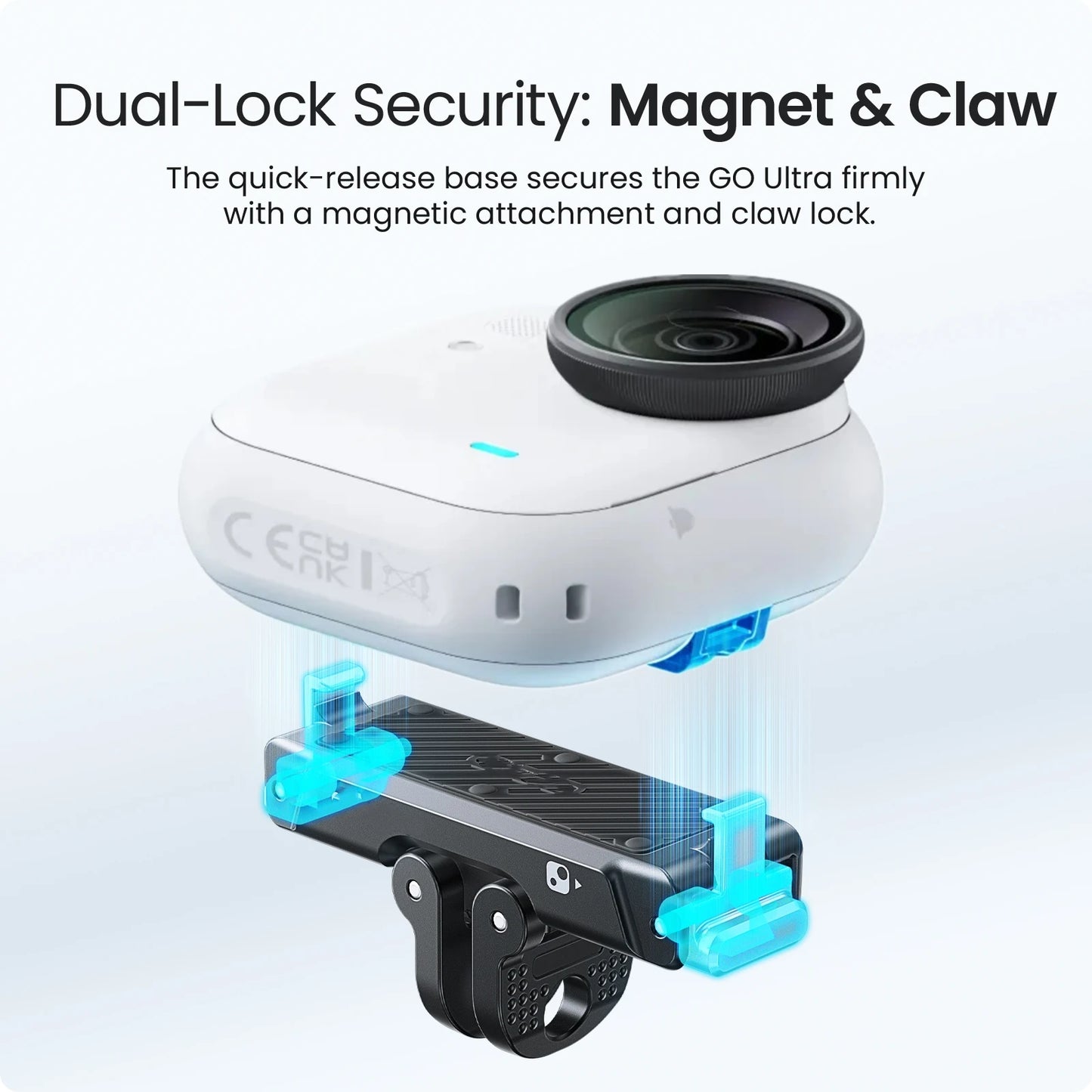 Aluminum Alloy+Stainless Steel Suitable For Insta360 GO Ultra Metal Quick Release Metal Magnetic Quick Release Base Accessories Peaceful Pleasures Health and Wellness