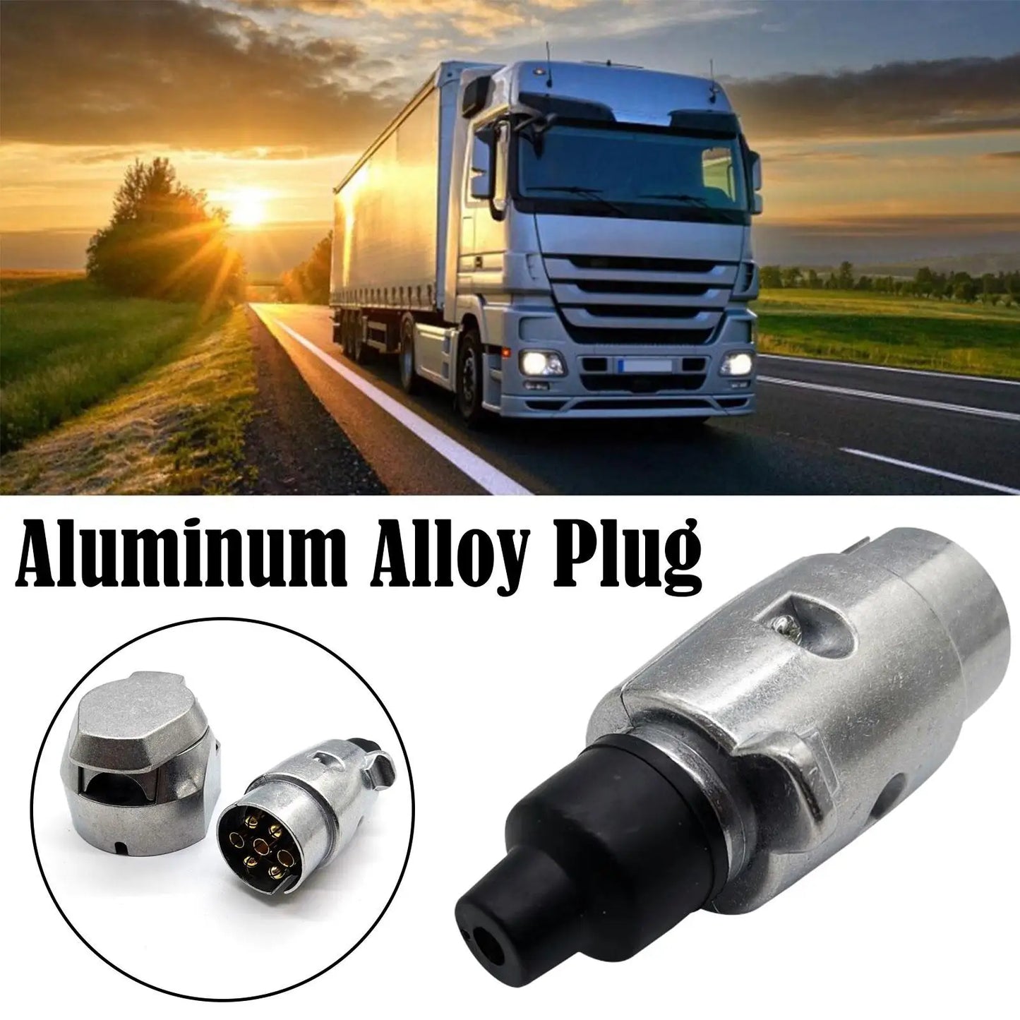7-Pin Aluminium Trailer Plug – 12V EU Connector for RVs Trailer Connector Plug Peaceful Pleasures Health and Wellness