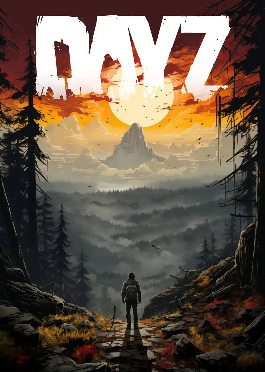 D-DayZ-Zombie-Game Poster Retro Canvas Painting and HD Prints Wall Art Picture Living Room Game Room Modern Home Decor Gifts Peaceful Pleasures Health and Wellness 4 50X70CM no frame