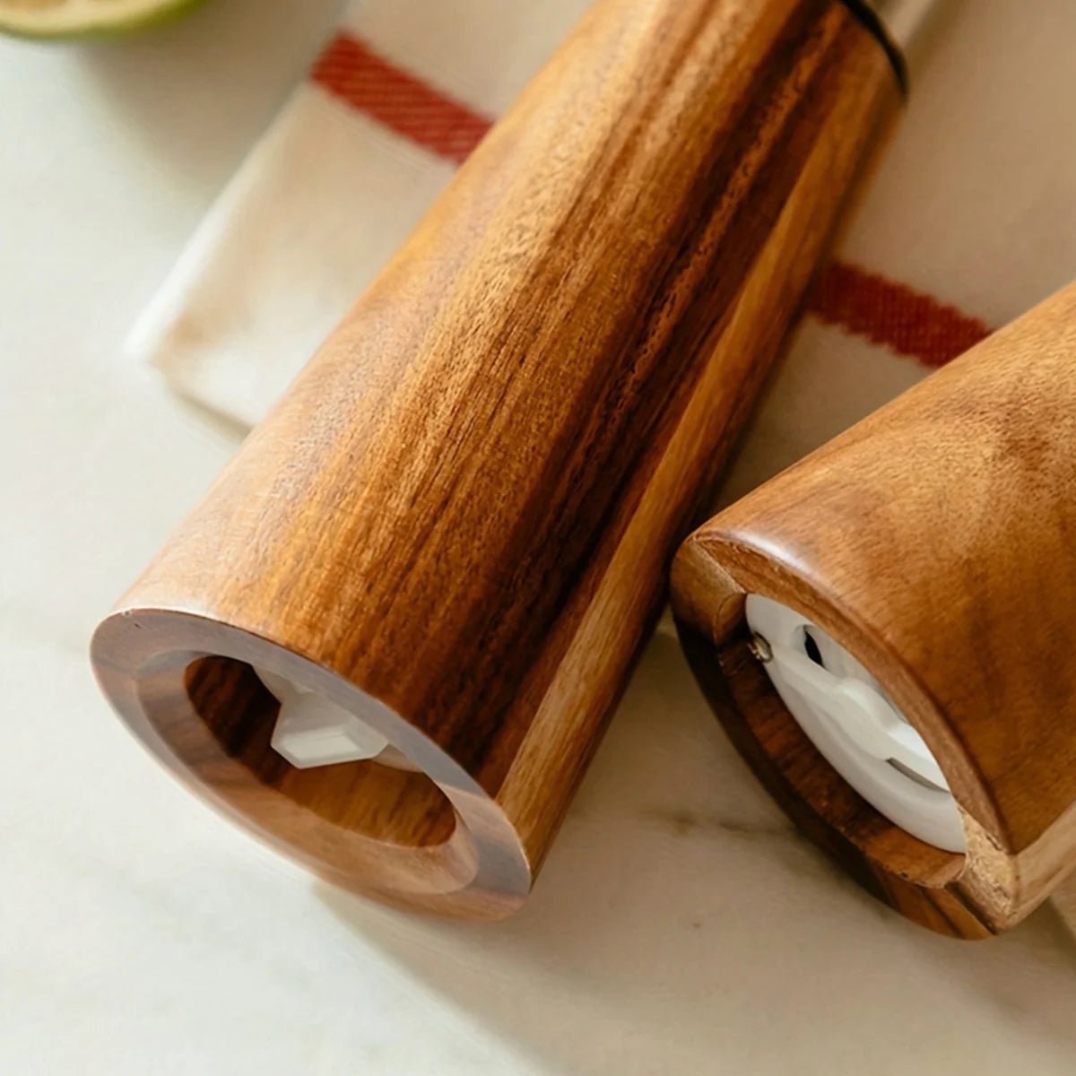 2PCS Salt Shaker Set & Durable Wooden Pepper Grinder with Hand Fill Salt Shaker, Pepper Grinder with Ceramic Grinding Core Peaceful Pleasures Health and Wellness