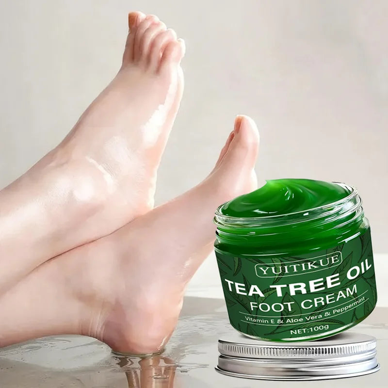 Tea Tree Oil Foot Cream 100g | Aloe, Vitamin E & Peppermint Foot Cream Peaceful Pleasures Health and Wellness