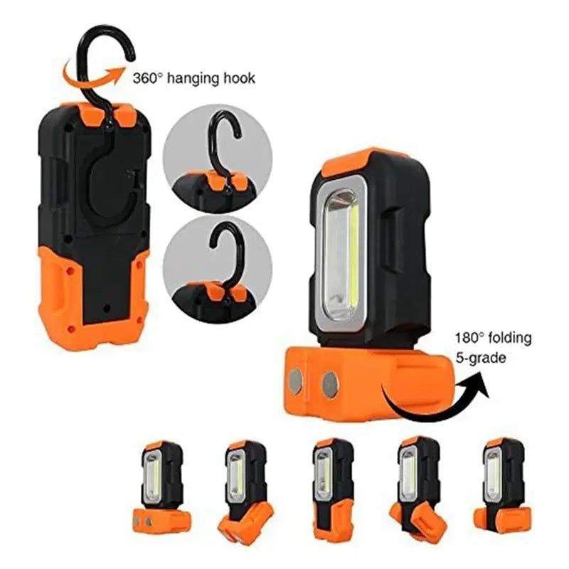 A36T-1 PCS Portable LED Work Light, Hanging Hook & Magnetic Flashlight As Shown ABS+Rubber Pocket Work Lights Peaceful Pleasures Health and Wellness