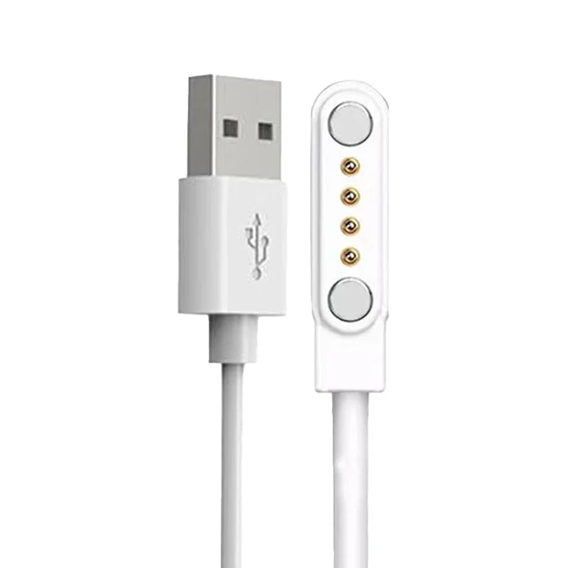 Universal Charging Cable 4 Pin Magnetic Cable Cord for Smart Watch GT88 GT68 KW08 KW18 KW88 KW98 Peaceful Pleasures Health and Wellness White