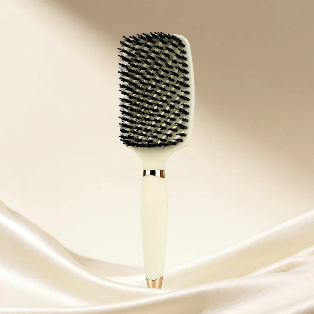 Hog Bristle Anti-Static Air Cushion Comb – Wet & Dry Hair