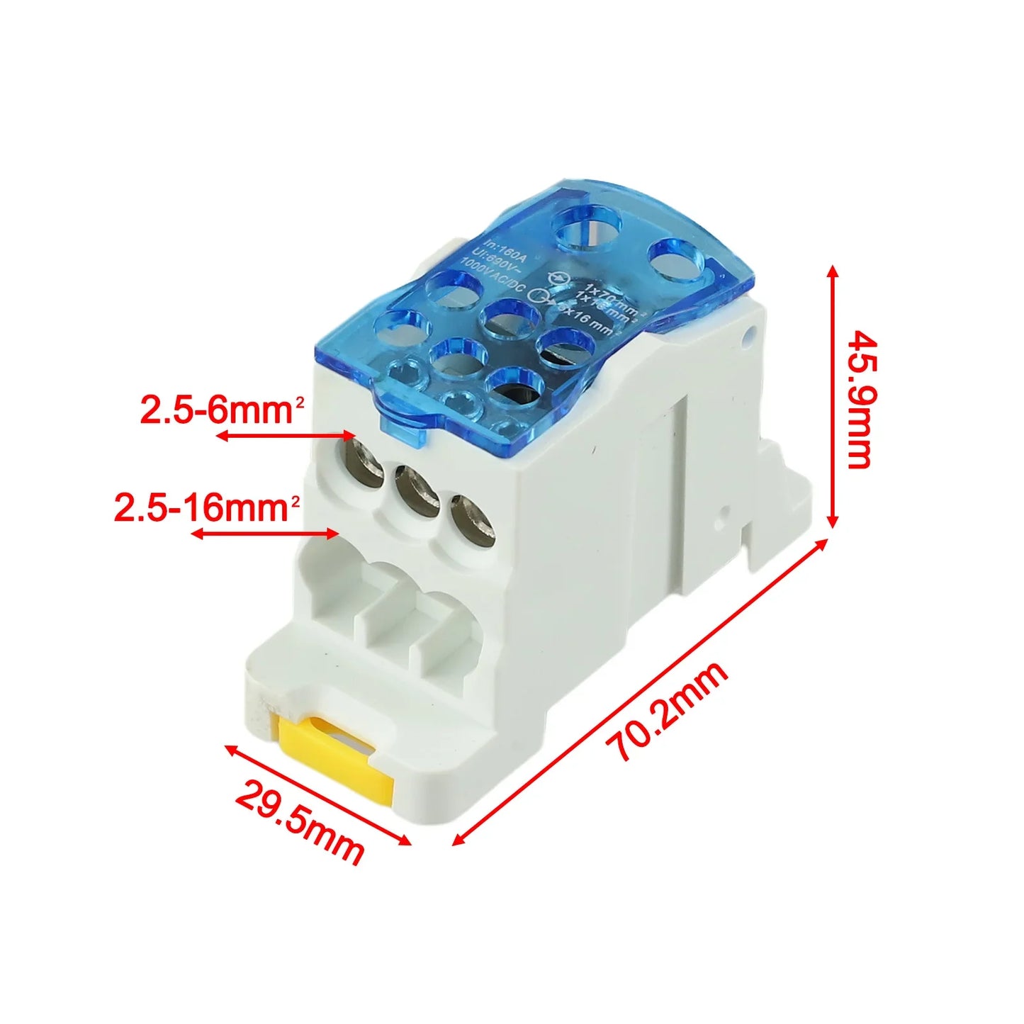 80A–500A DIN Rail Terminal Block Junction Box | Power Connector