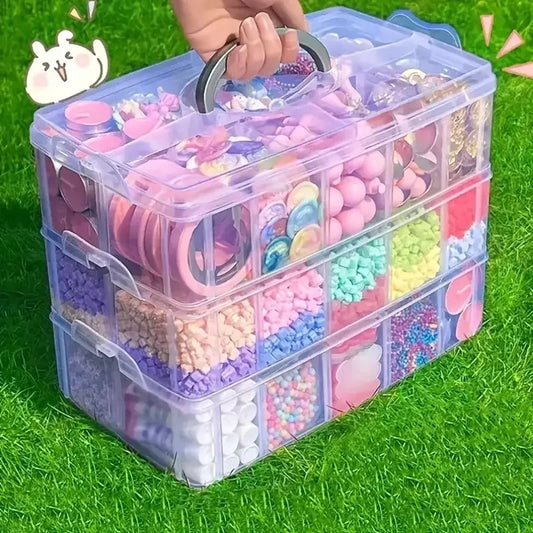 3-Tier Stackable Clear Storage Box – Adjustable Compartments Stackable Storage Organizer Oasis Select