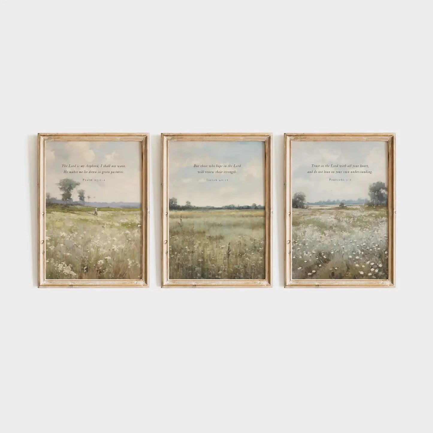 3-Piece Wildflower Bible Verse Canvas Wall Art Set | Home Decor
