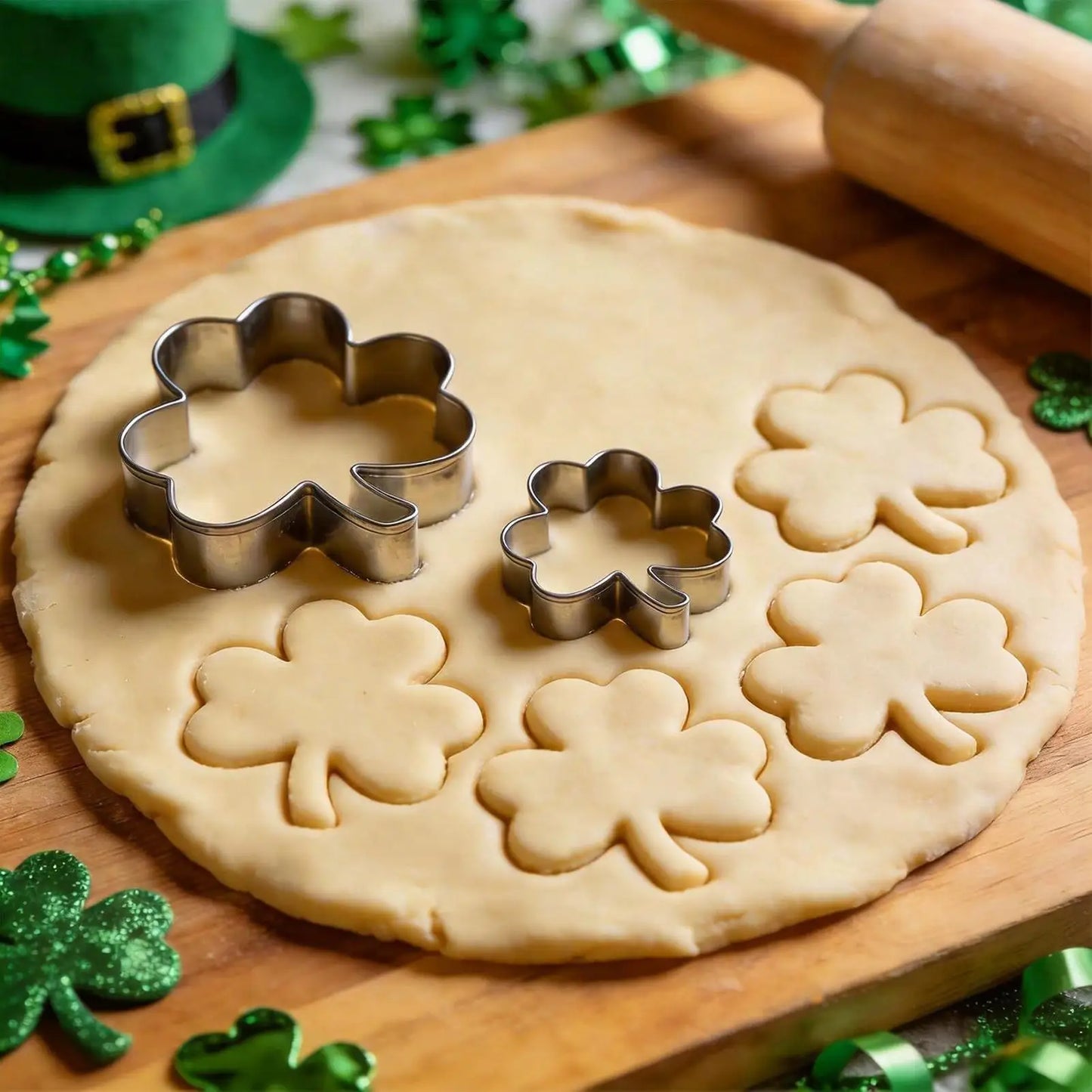 3-Piece St. Patrick's Day Clover Cookie Cutter Set – Stainless Steel