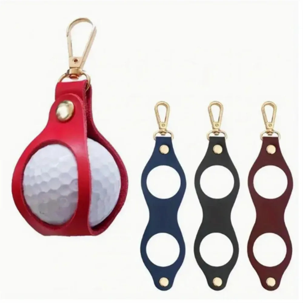 Leather Golf Ball Waist Bag – Clip-On Keychain Organizer