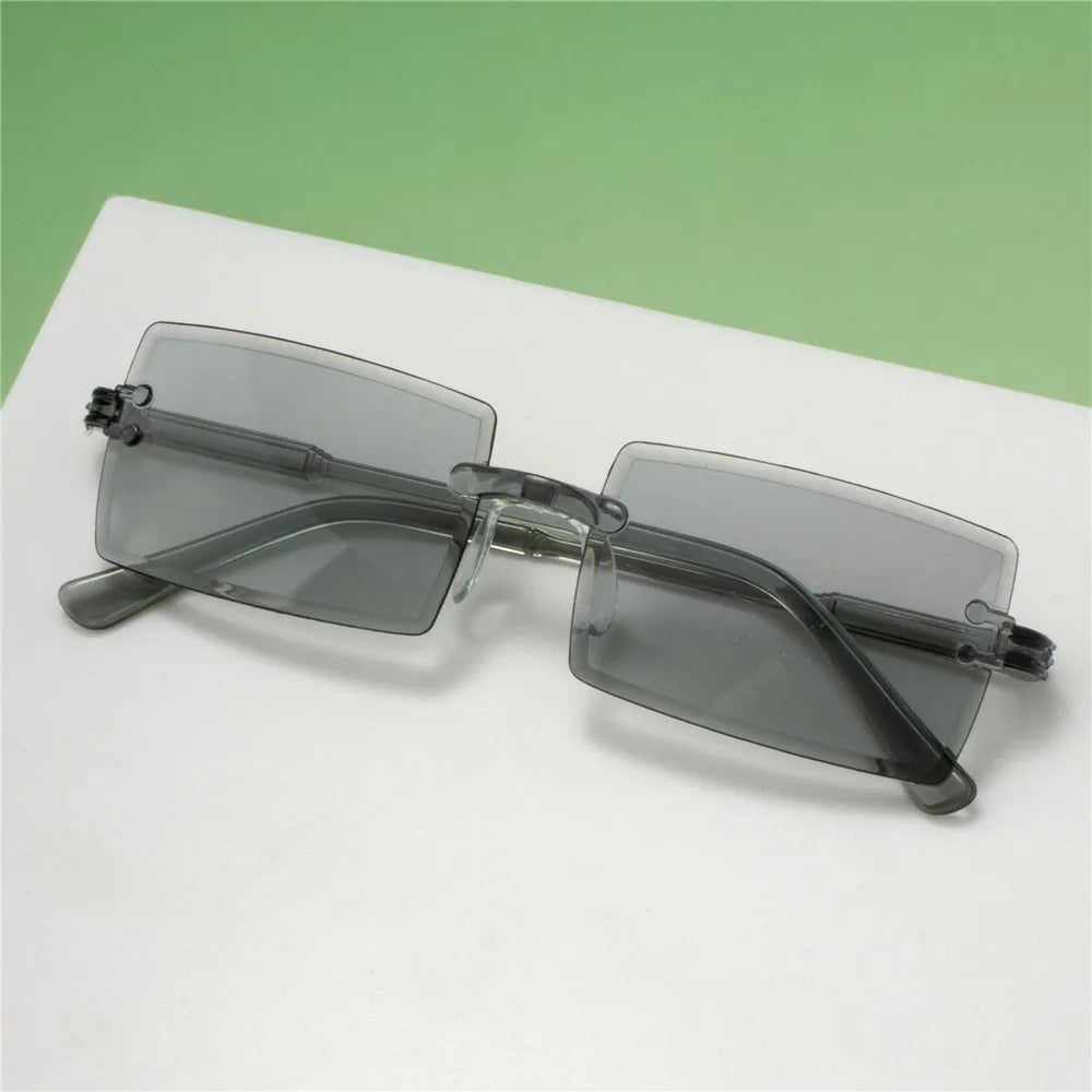 20PCS Retro Sunglasses Women Brand Designer Fashion Rimless Gradient Sun Glasses Shades Cutting Lens Ladies Frameless Eyeglasses Peaceful Pleasures Health and Wellness