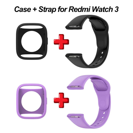 Silicone Band & Case Cover for Redmi Watch 3 – Replacement Strap Peaceful Pleasures Health and Wellness