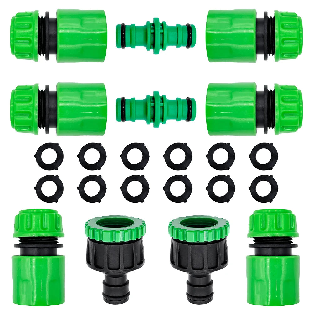Garden Watering Hose ABS Quick Connector 1/2” End Double Male Hose Coupling Joint Adapter Extender Set For Hose Pipe Tube Peaceful Pleasures Health and Wellness Combination A
