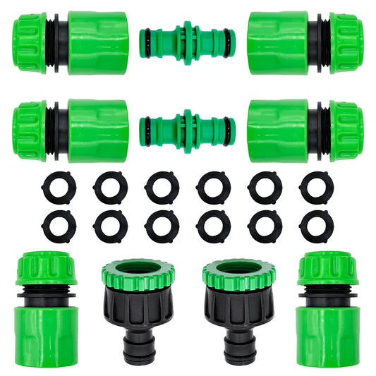 Garden Watering Hose ABS Quick Connector 1/2” End Double Male Hose Coupling Joint Adapter Extender Set For Hose Pipe Tube Peaceful Pleasures Health and Wellness Combination A