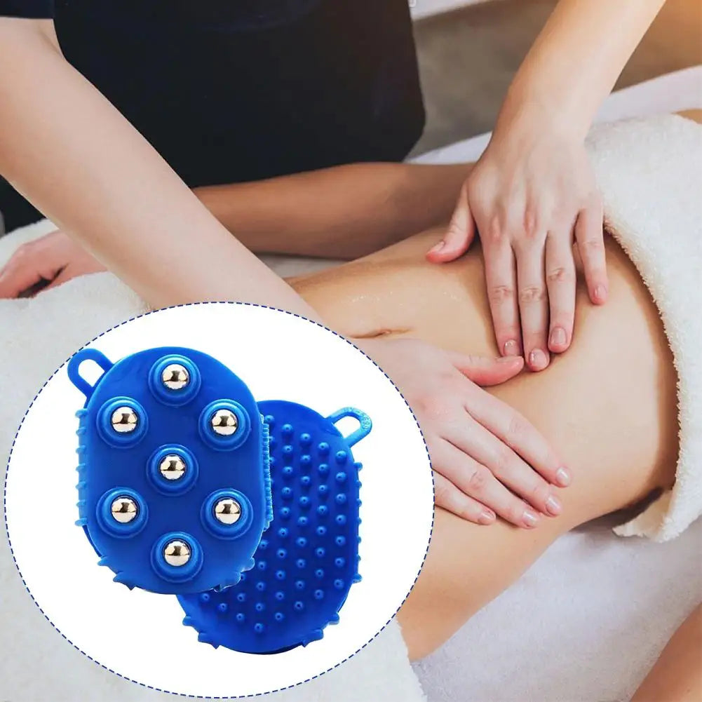 Double-Sided Massage Glove – 7-Bead & Steel Ball Brush