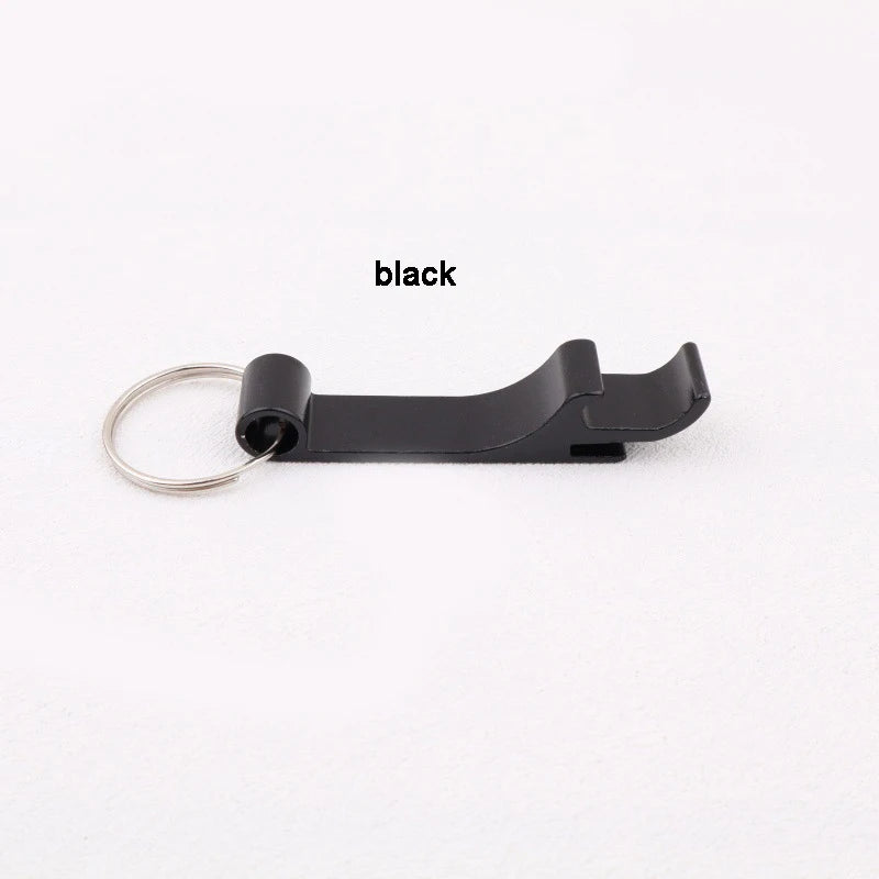 Multi-color Convenient Bottle Opener Aluminum Alloy Multi-function Bottle Opener Tool Key Ring Beer Bottle Opener Peaceful Pleasures Health and Wellness Black