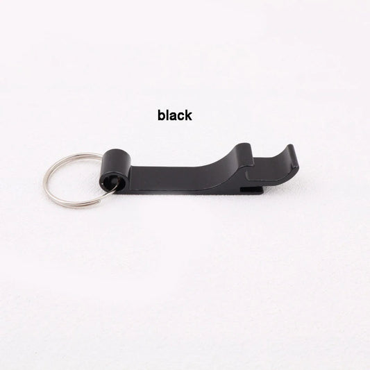 Multi-color Convenient Bottle Opener Aluminum Alloy Multi-function Bottle Opener Tool Key Ring Beer Bottle Opener Peaceful Pleasures Health and Wellness Black