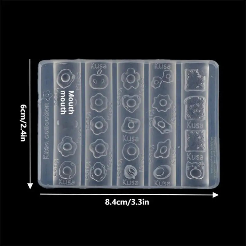 1 PCS Nail Mold Combination Cartoon Cute Flower Heart Shape Fried Egg Toast 3D Silicone Nail Decoration Transparent Mold Peaceful Pleasures Health and Wellness