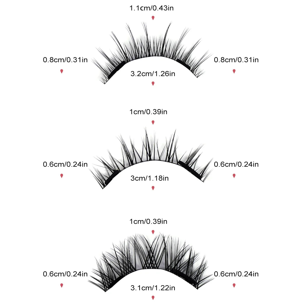 MAGEFY 3 Pairs Magnetic Eyelashes Glue Free with Applicator