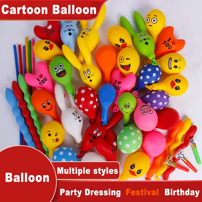 50/100 Pcs Cartoon Animal Balloons – Duck & Rabbit Party Decor