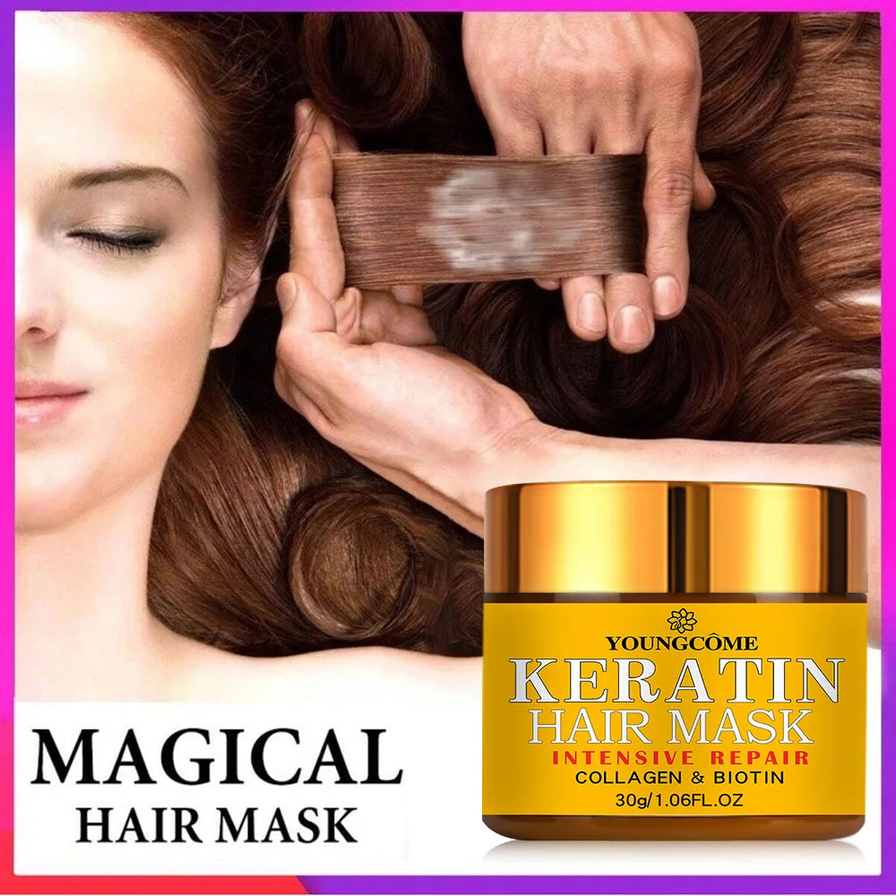 Hair Repairs Hair Mask Biotin Collagen Keratin Treatment Hairs Conditioner Hair Essential Oil Nourishing for Dry Damaged Peaceful Pleasures Health and Wellness