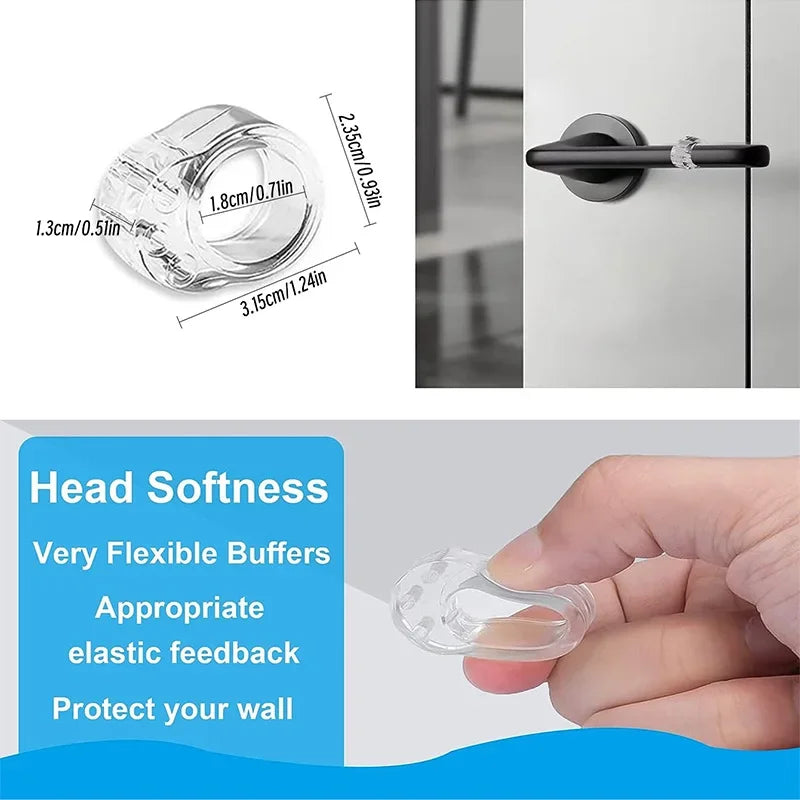Transparent PVC Door Handle Stop Bumper Pads – 1 to 8 Pcs