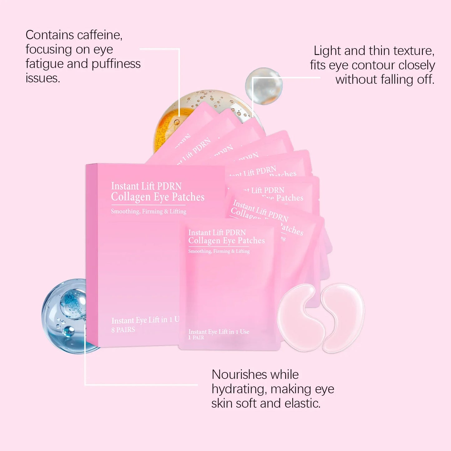 Collagen Hydrogel Eye Patches – Brighten & Firm | 8 pcs