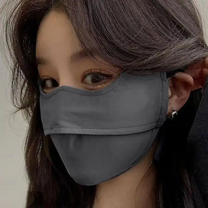 Outdoor Sunscreen Mask Women Girl Ice Silk Face Mask Breathable Mesh Face Cover Driving Riding Hiking Dustproof Mask Peaceful Pleasures Health and Wellness
