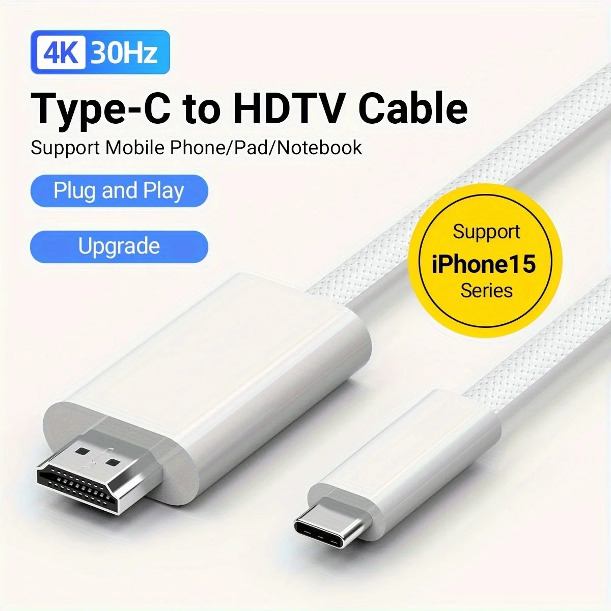 USB-C to HDMI 6ft Cable 4K@60Hz | Thunderbolt 3/4 Compatible