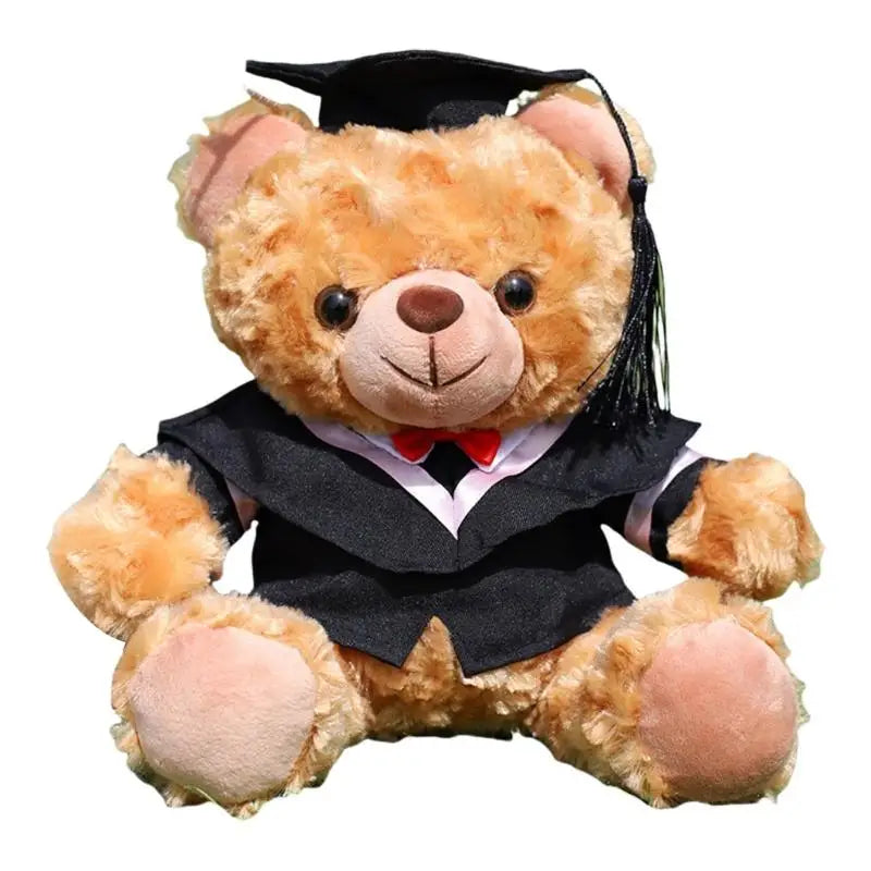 Graduation Plush Bear with Cap & Gown | 10.6" Stuffed Toy Graduation Plush Bear Peaceful Pleasures Health and Wellness Pink collar CN