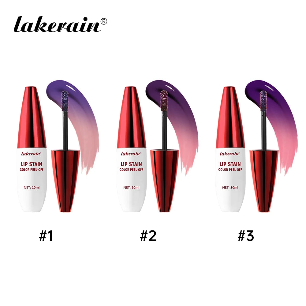 3 Colors Lip Stain Color Peel-Off Stick Set Long-lasting Waterproof Pink Liquid Lip Gloss No Fading And Non-stick Cup Lip Gloss Peaceful Pleasures Health and Wellness SET
