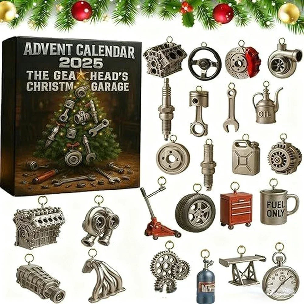 2025 Advent Calendar 24 Days Mini Auto Parts Tools Christmas Countdown Calendar For Mechanics Car Enthusiasts Holiday Gifts Peaceful Pleasures Health and Wellness