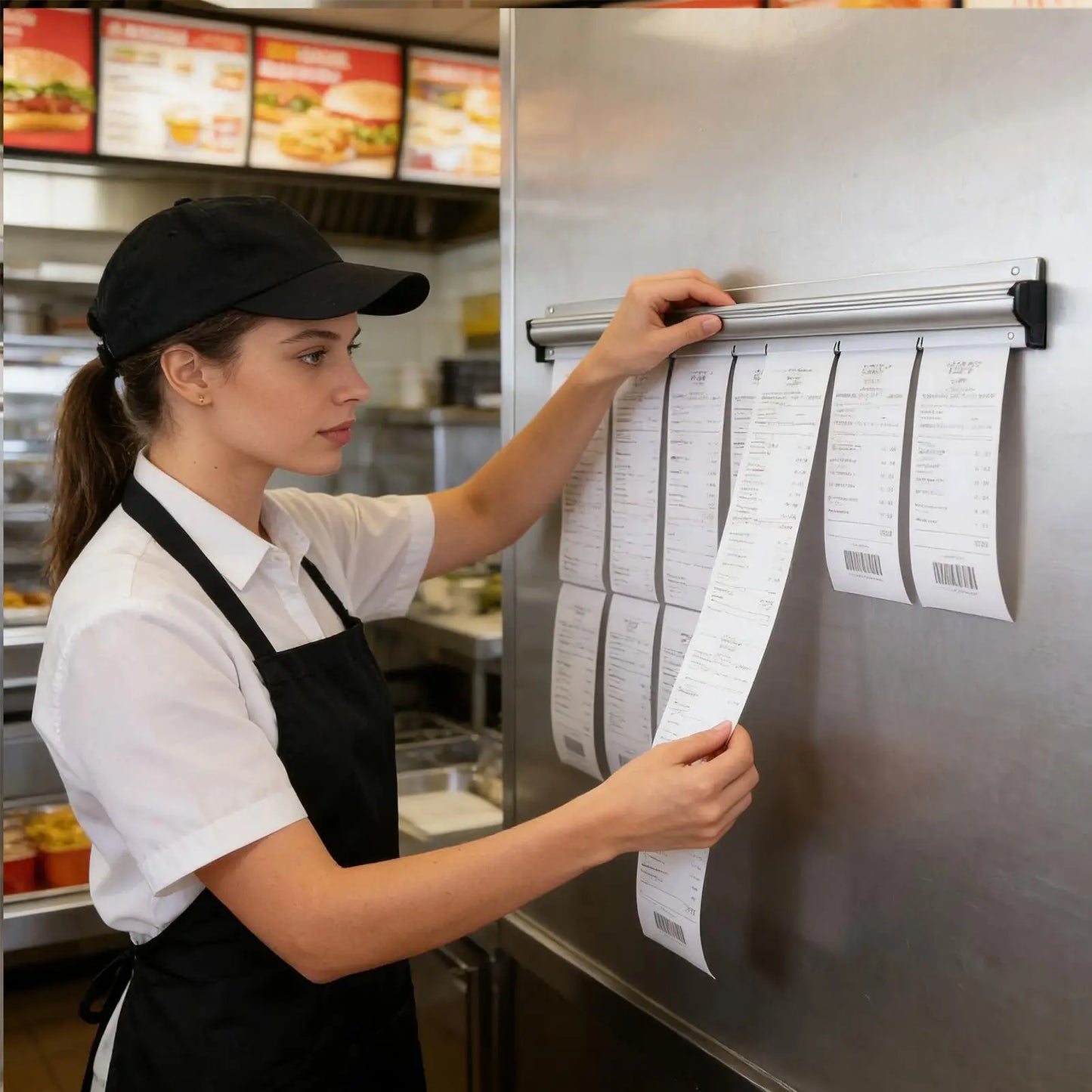 Wall-Mounted Order Ticket Holder | No-Drill Restaurant Rack