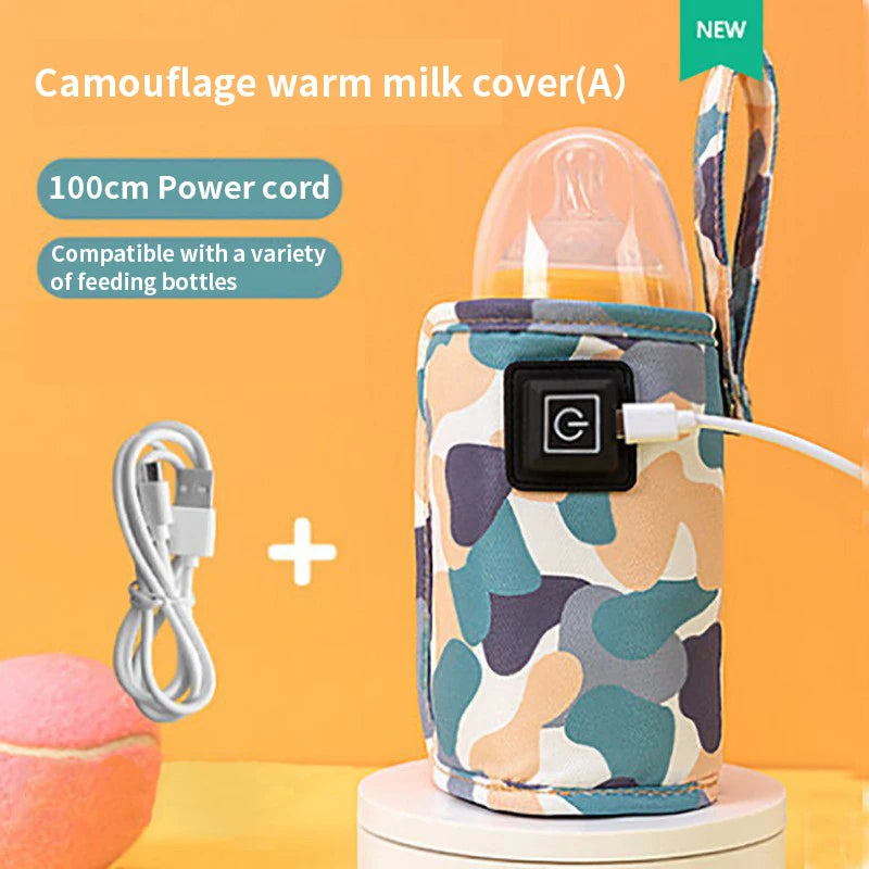 Portable USB Electric Baby Milk Bottle Warmer Heater with Temperature Control for Travel Stroller Insulated Bag Feeding Keep Peaceful Pleasures Health and Wellness USB Style 1