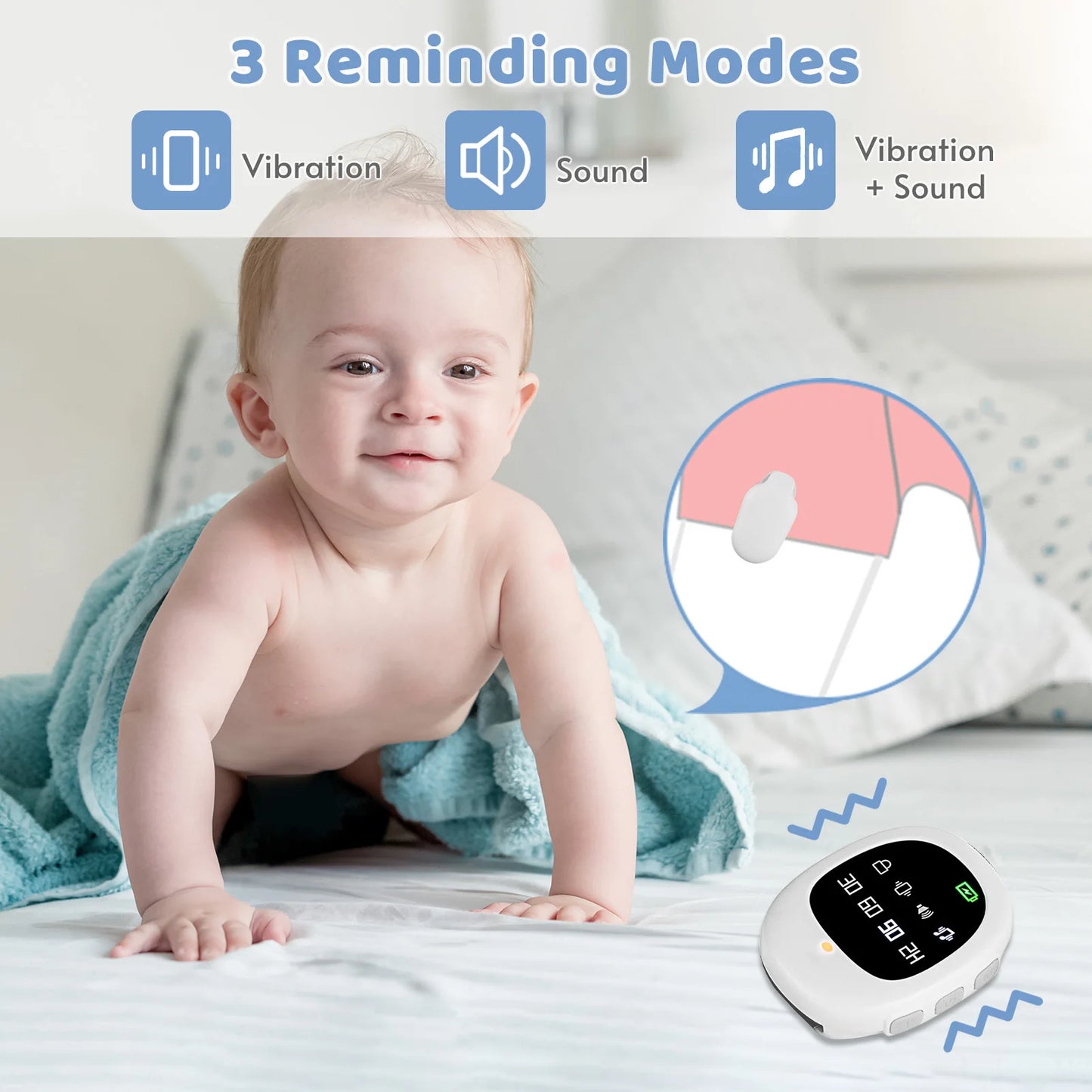 Wireless Bedwetting Alarm 40M – Kids & Elder Enuresis Sensor
