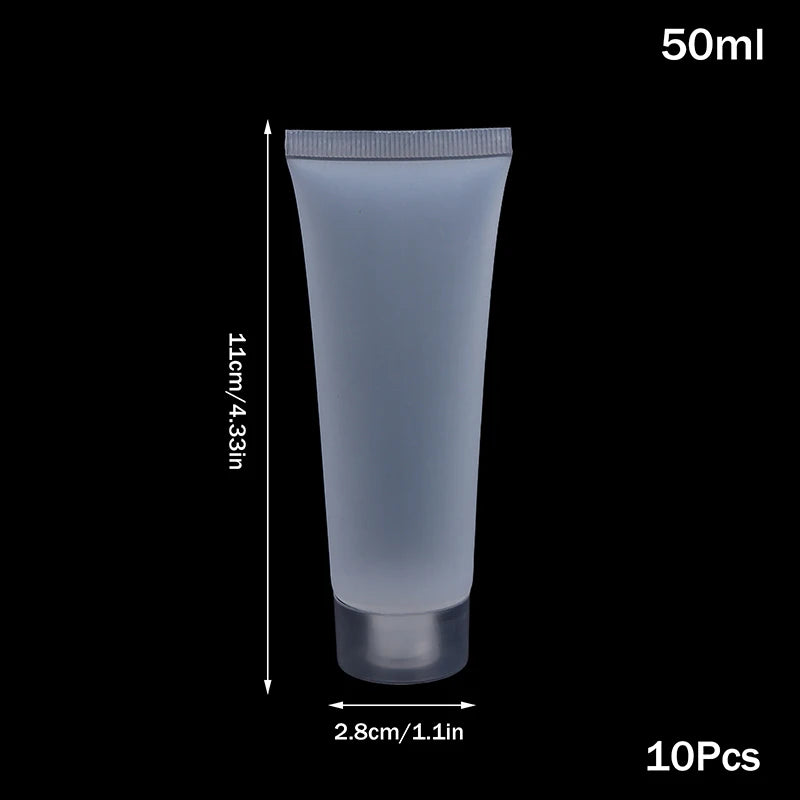 10Pcs Refillable Clear Lotion Containers for Travel Medical Supplies Peaceful Pleasures Health and Wellness 50ml screw cap