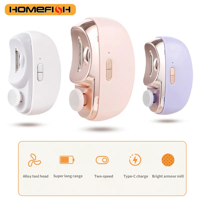 Electric Baby Nail Trimmer Automatic - Anti-Splash Anti-Pinch Nail Polisher Peaceful Pleasures Health and Wellness