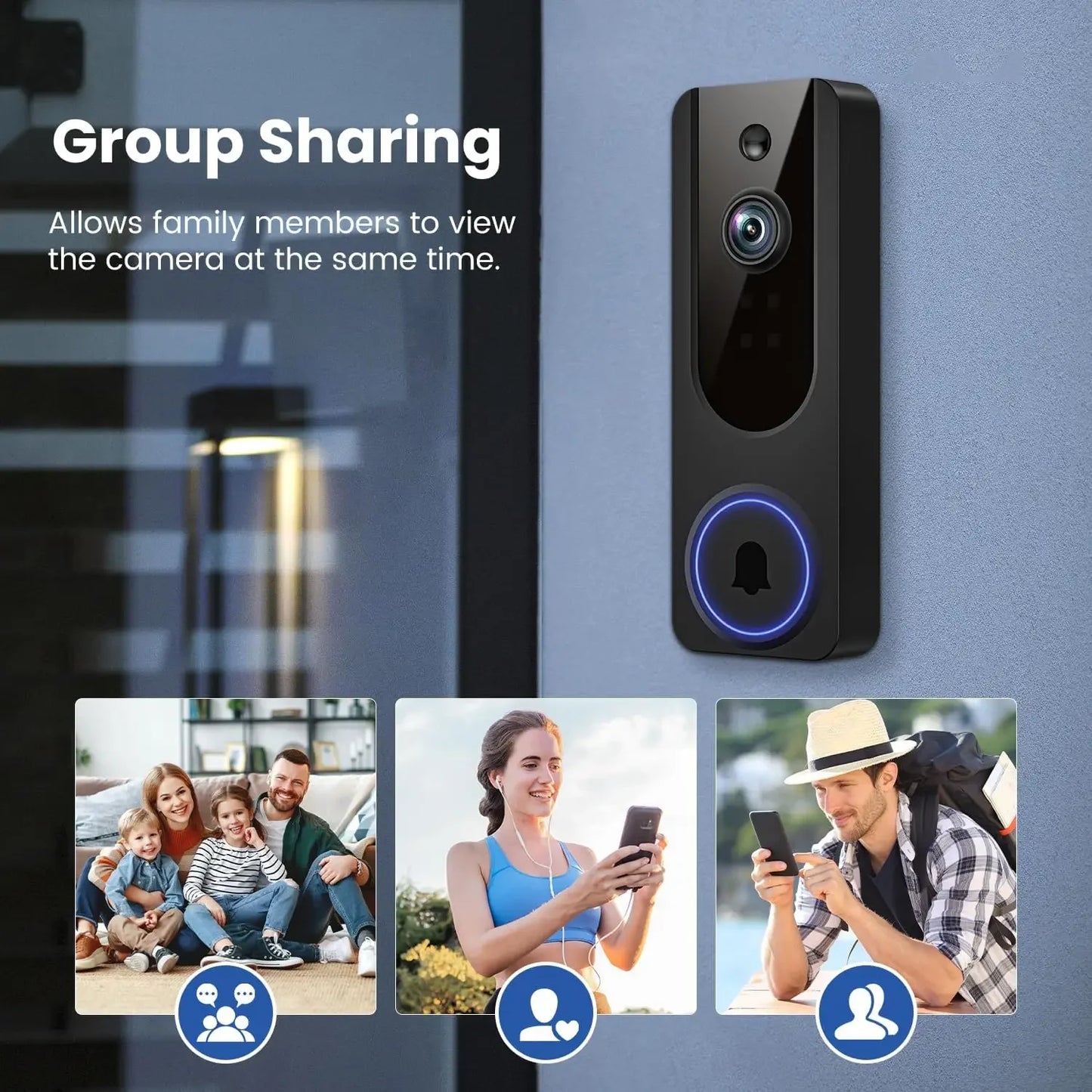 Wireless Video Doorbell - AI Detection, Night Vision, Two-Way Talk Peaceful Pleasures Health and Wellness