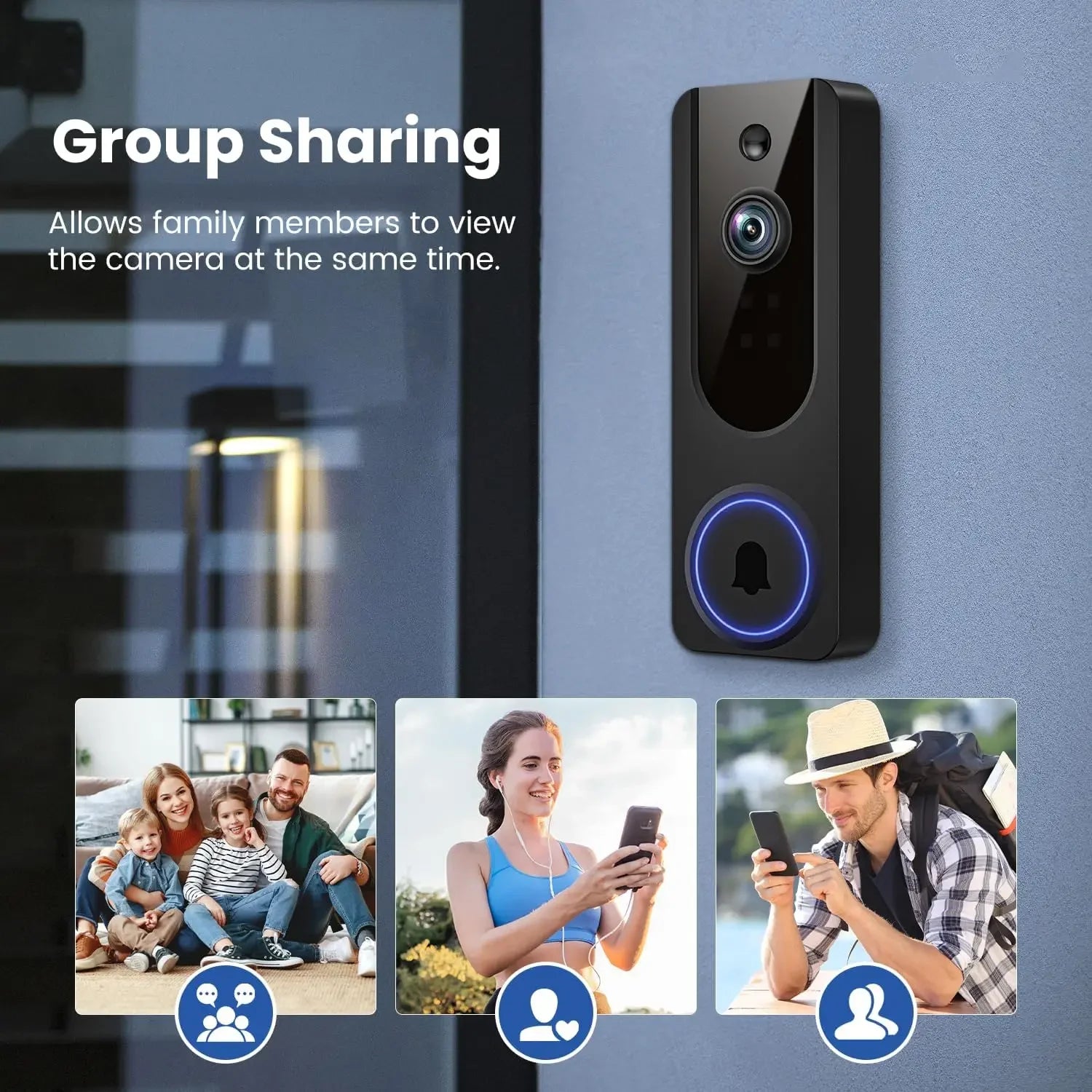 Wireless Video Doorbell - AI Detection, Night Vision, Two-Way Talk Peaceful Pleasures Health and Wellness