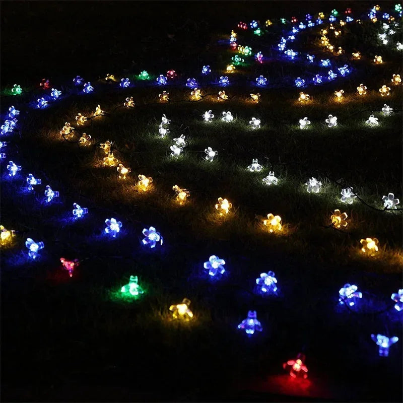 Solar Cherry Blossom String Lights 5M 20 LED Sakura Garland