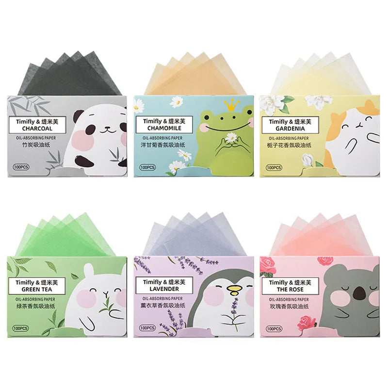 100-Pack Facial Oil Blotting Sheets – Mattifying Shine Remover