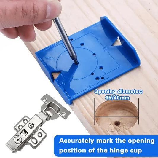 35 Hinge Drilling Locator Cabinet Door Punching Positioning Ruler Peaceful Pleasures Health and Wellness Blue