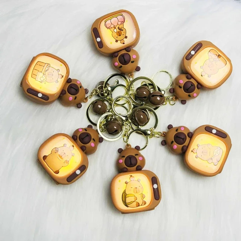 Light-Up Capybara Keychain | Silicone Glow Bag Charm Gift