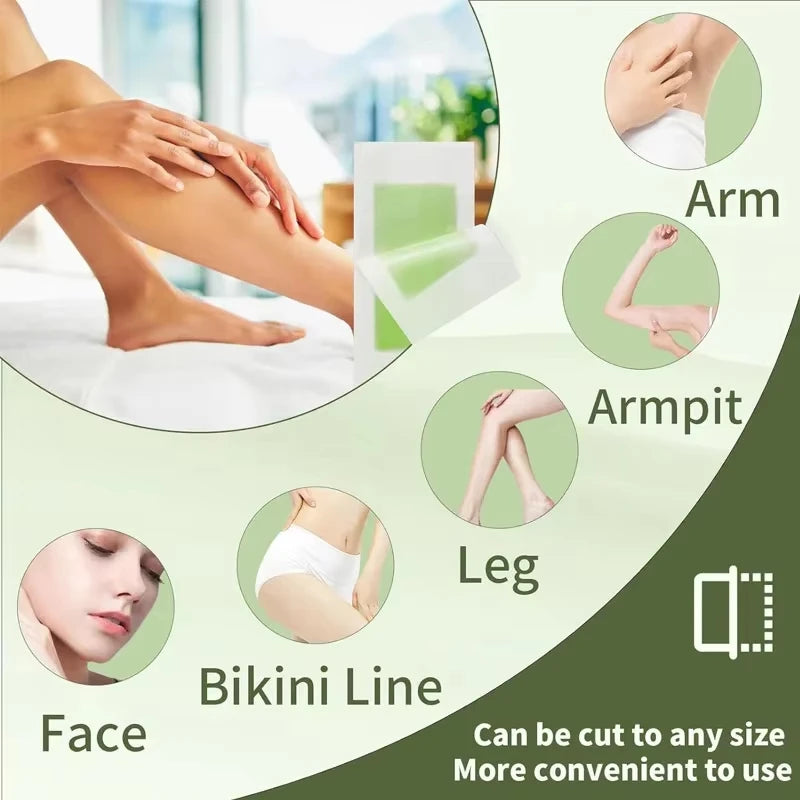 2026 10Pcs Hair Removal Wax Paper, Skin-Friendly Painless Waxing Strips, Unisex Home Waxing Kit for Face, Legs, Arms and Body Peaceful Pleasures Health and Wellness
