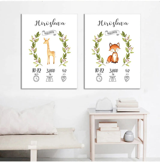 Personalized Baby Name Canvas Wall Art | Nursery Decor Gift Personalized Canvas Print Peaceful Pleasures Health and Wellness